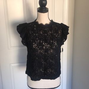 Cropped lace ZARA top